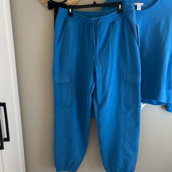 Athleta Blue Sweatshirt Sweatpants Set XL/L - Picture 2 of 6